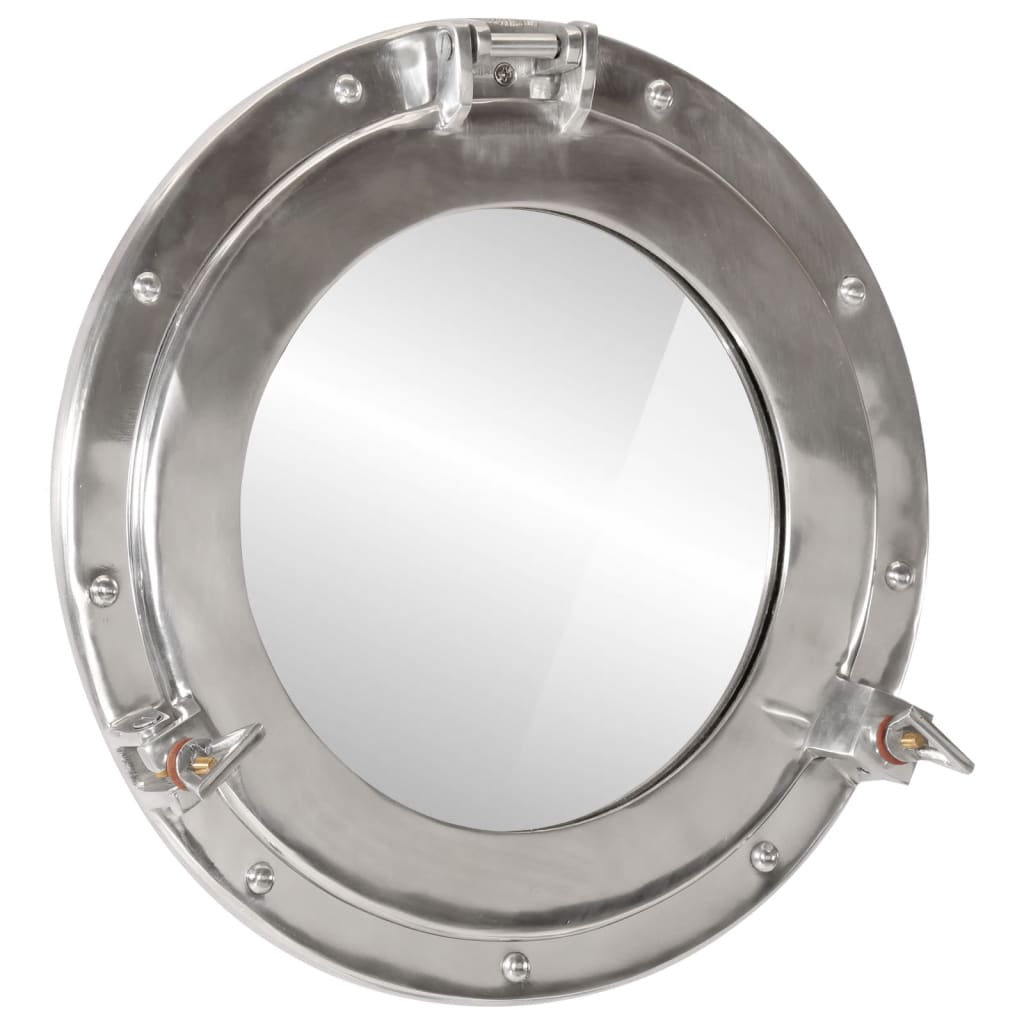 Porthole Mirror Wall Hanging Ø50 Cm Aluminium And Glass